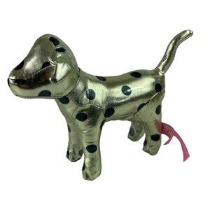 Victoria's Secret Pink Metallic Gold with/Black Polka Dot Dog Plush